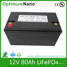 Bateria de 12V 80ah LiFePO4 usada para UPS, poder traseiro
